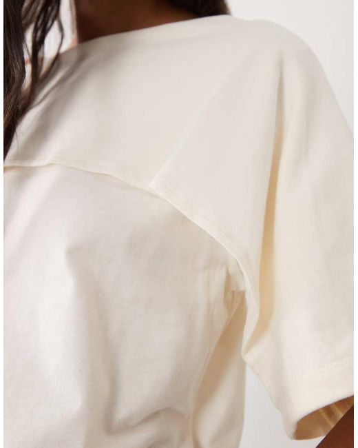 ASOS White Short Sleeve Cape Top