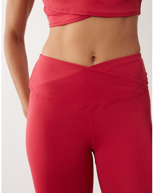 Sweaty Betty Red All Day 7/8 Wrap Waist Leggings