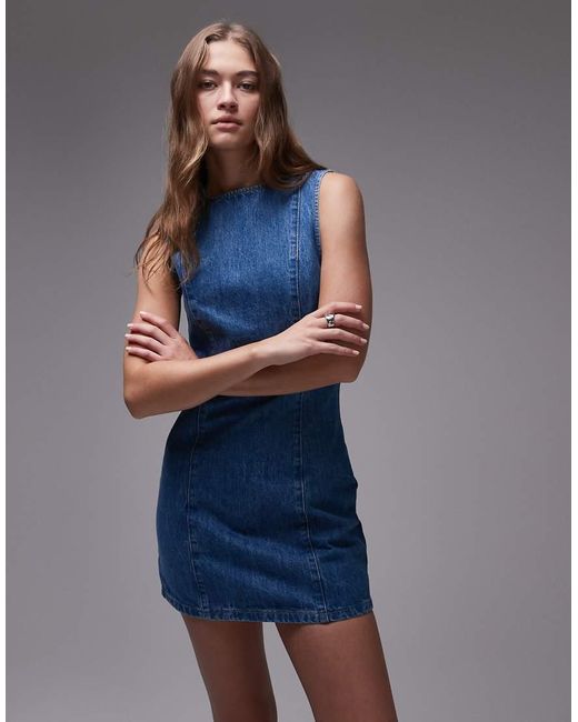 denim overall midi dress Blu Pepper - Light Denim Adjustable straps Color:NEON GREEN DENIM STRAP MIDI DRESS Mini/Body Con