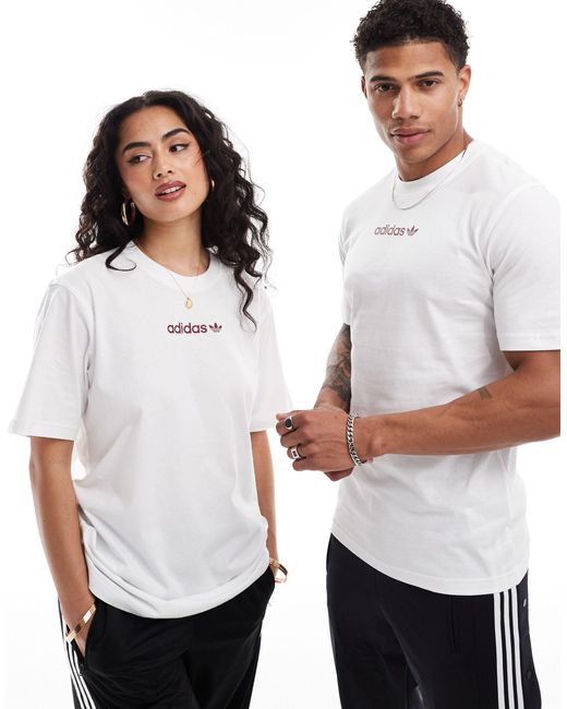 Adidas Originals White Tennis Unisex Graphic T-shirt With Back Print
