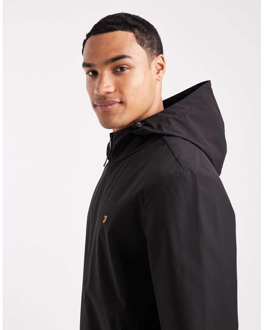 Farah Black Rhodes Hooded Jacket for men