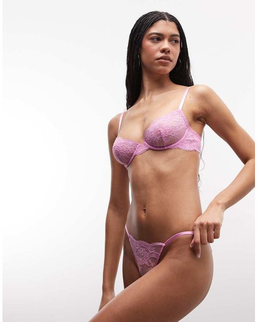 ASOS Red Lola Lace Tanga Brazilian Briefs