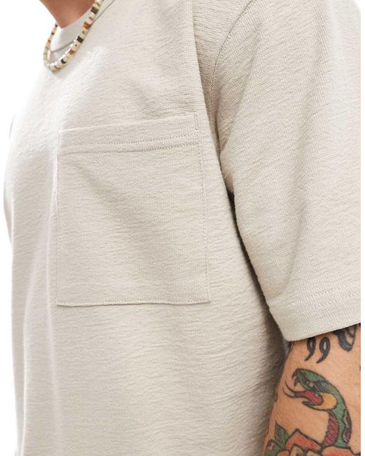 Only & Sons Natural Relaxed Fit Textured T-shirt Co-ord for men