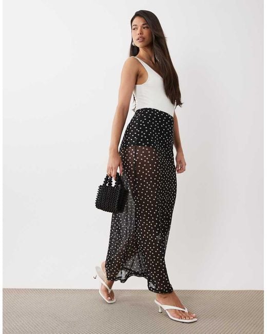 ASOS Black Sheer Mesh Maxi Skirt