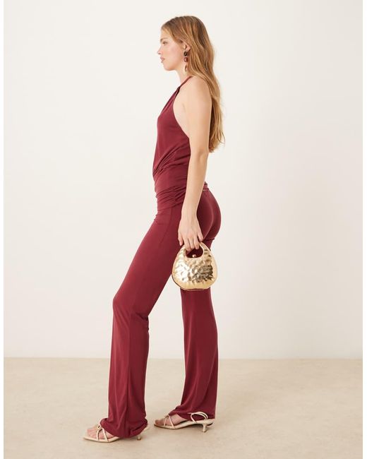 Motel Red Jacita Cupro Relaxed Co-Ord Trouser Co-Ord