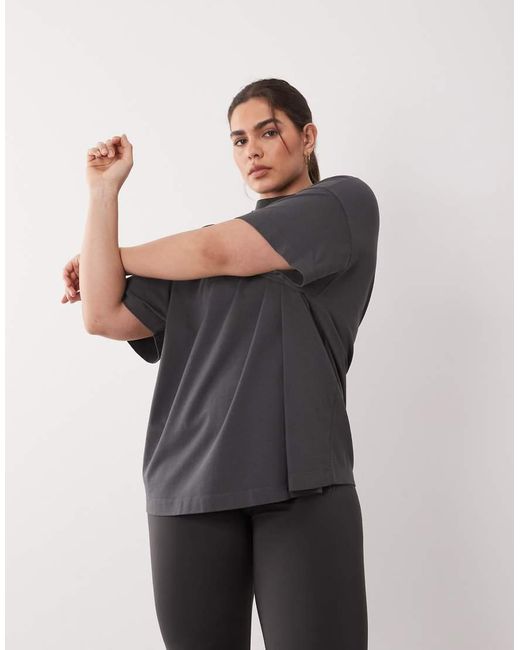 4505 Black Curve Icon Heavyweight Cotton Oversized T-Shirt With Quick Dry Finish