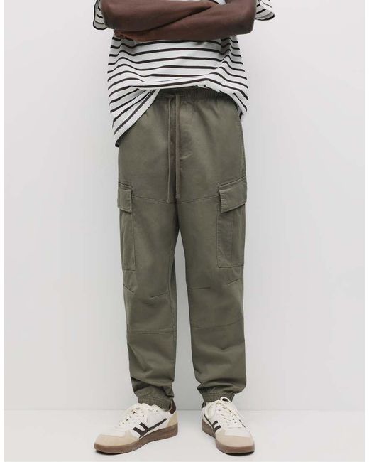 Pull&Bear Cargo-Joggingbroek in het White voor heren