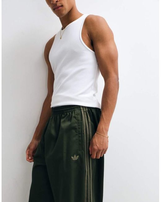 Adidas Originals Green Twill Trousers for men