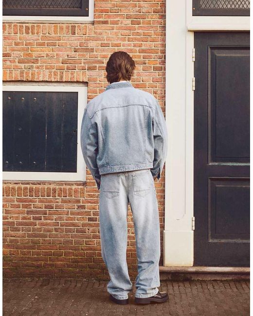 Bershka Blue Super baggy Jeans for men