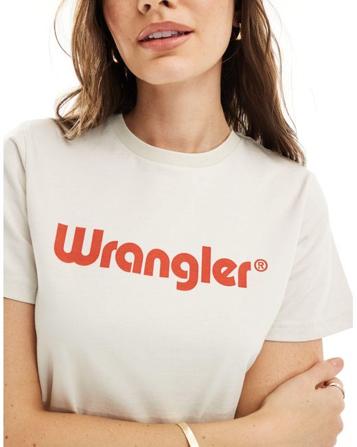 Camiseta color con logo delantero Wrangler de color White