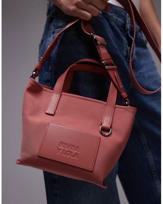 Petit sac cabas en cuir avec anse Bimba Y Lola en coloris Gray