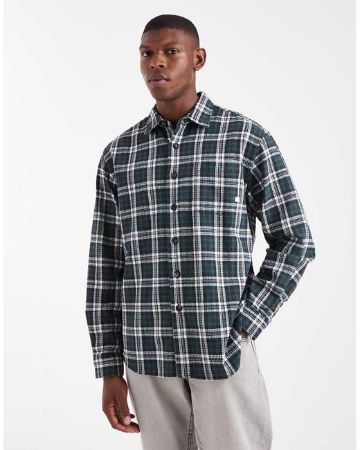 Farah Blue Hardaker Long Sleeve Check Shirt for men
