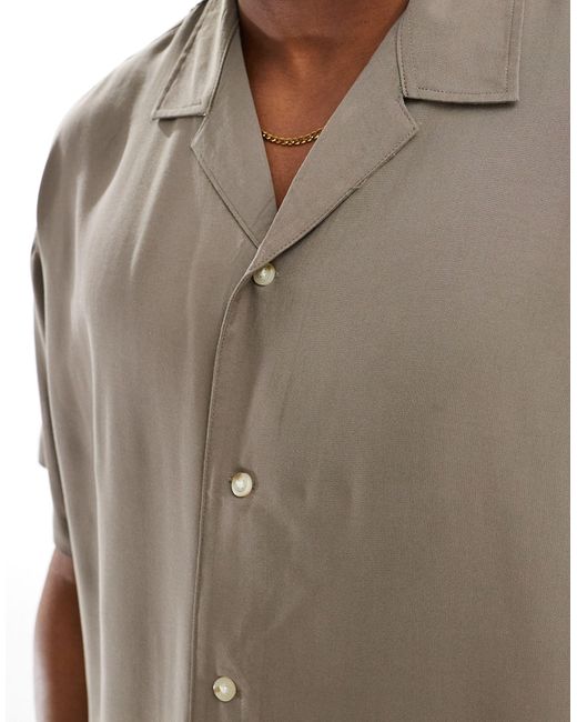Chemise oversize avec col à revers - beige ADPT pour homme en coloris Gray