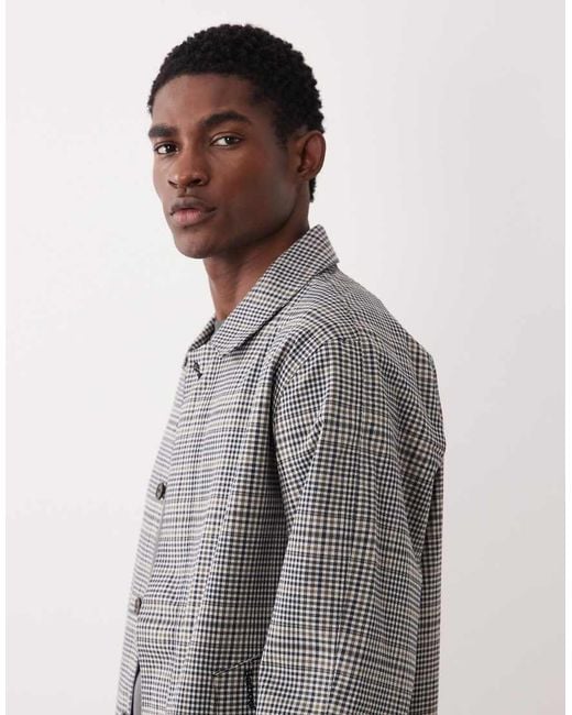 Barbour Gray Rokig Heritage Check Waterproof Mac Jacket for men