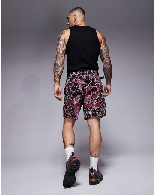 Class v pathfinder - short ceinturé à logo - imprimé bordeaux The North Face pour homme en coloris Red