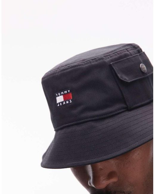Cappello Da Pescatore Con Logo A Bandiera di Tommy Hilfiger in Blue da Uomo