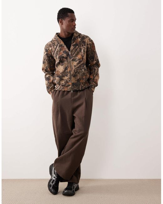 Ypb - sweat à capuche zippé avec imprimé camouflage - vert Abercrombie & Fitch pour homme en coloris Brown