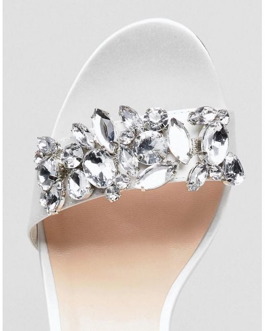London rebel bridal barely there embellished block heel sandals top