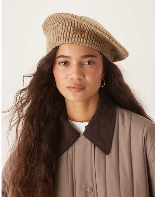 Barbour Brown Beldon Beret Beanie Hat