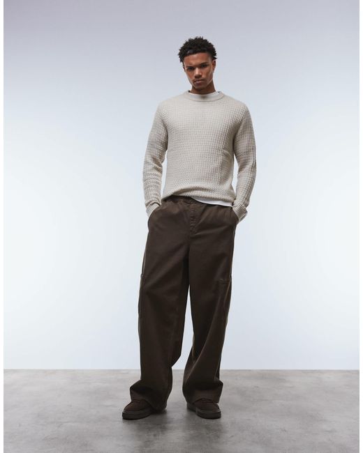 Pull texturé - beige JJ Rebel pour homme en coloris Gray