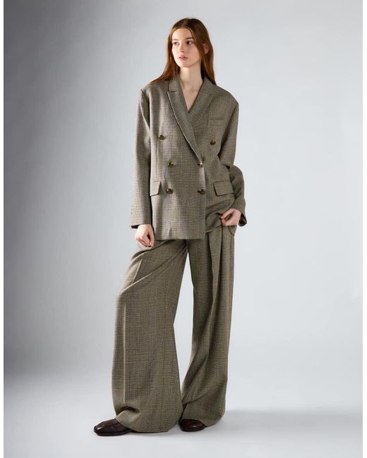 Glamorous Gray Double-Breasted Tailored Blazer