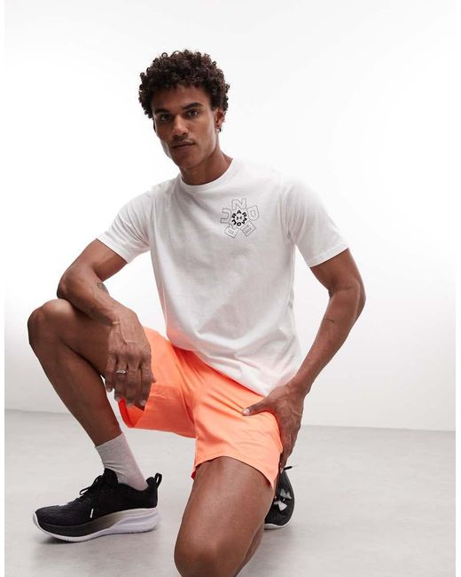Under Armour White Radial Wordmark Short Sleeve T-shirt for men