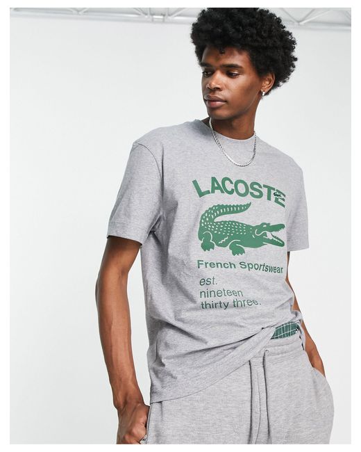 Lacoste T-shirt With Large Logo in Green for Men | Lyst UK