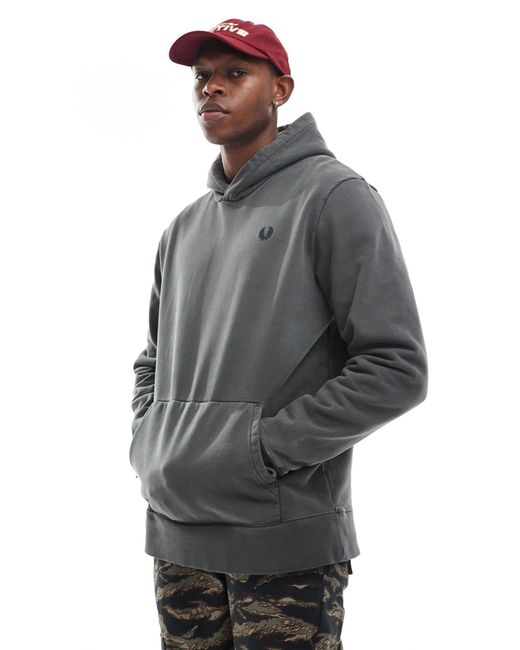 Fred Perry Gray Heavy Weight Hoodie for men