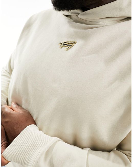 Big & tall - sweat à capuche décontracté avec logo signature - beige Tommy Hilfiger pour homme en coloris Natural