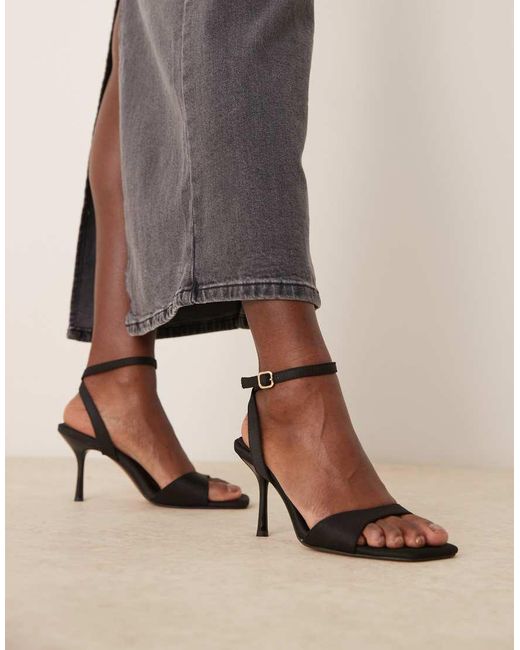 ASOS Black Hollow Barely There Heeled Sandals