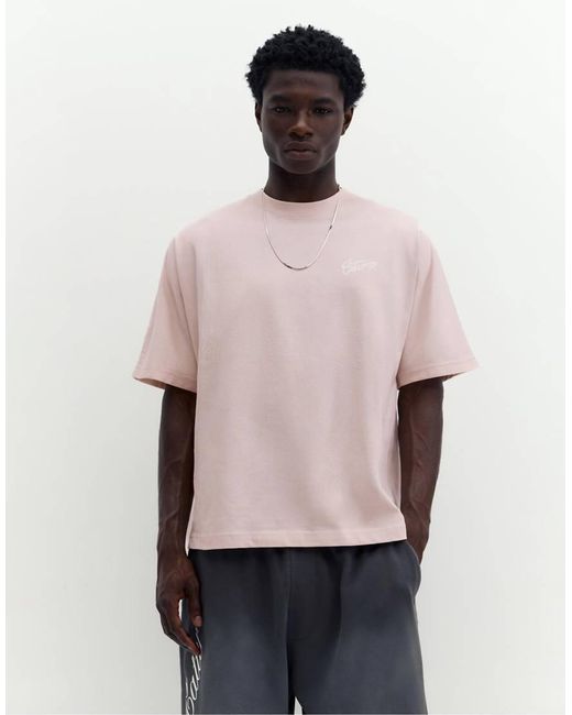 Pull&Bear Stwd Graffiti Logo T-Shirt in het Pink voor heren