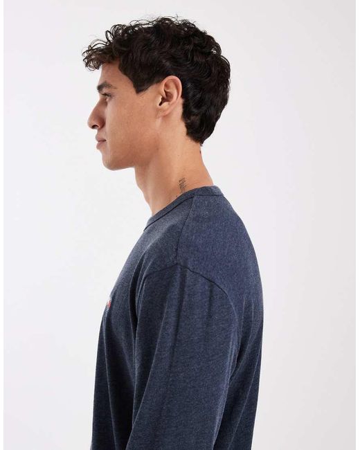 Tommy Hilfiger Blue Badge Chest Logo Long Sleeve T-shirt for men