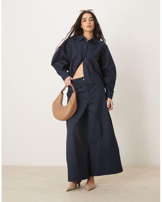 Pantalones De Corte Culotte Depurado Y Pernera Ancha De (Parte De Un Conjunto) ASOS de color Blue