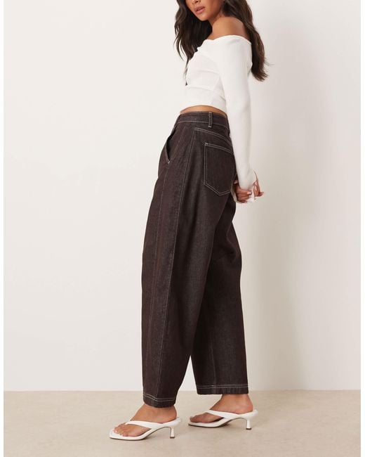 ASOS White Cropped Barrel Leg Jean