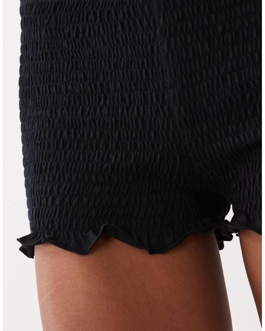 Motel Natural Ritala Frill Ruched Hot Pants