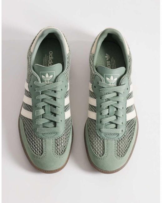 Adidas Originals Green Samba Og Crochet Trainers Is Light And White