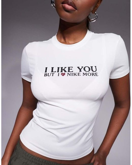 Nike White Graphic Baby Tee