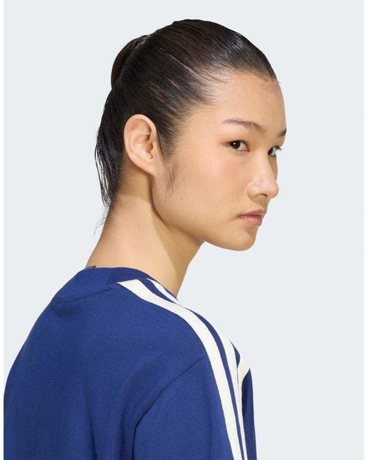 Adidas Originals Blue Adidas Kit 3-stripes T-shirt