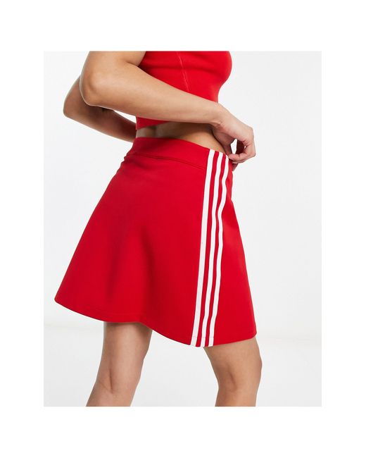 Adidas Originals Wikkelrok Met 3-stripes in het Red