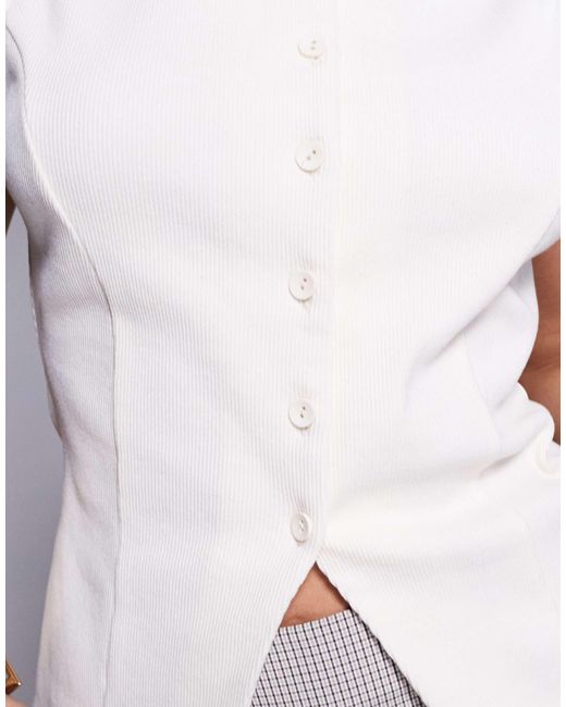 ASOS White – taillierte longline-weste