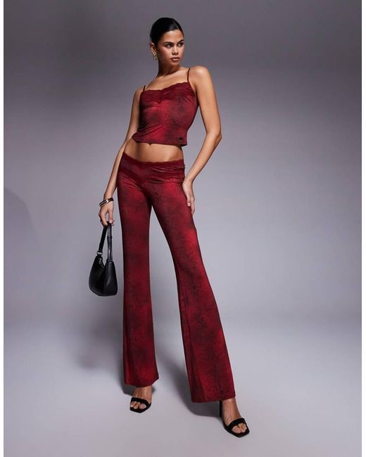 I.AM.GIA Red Beau Double Lace Trim Cami Top Co-ord
