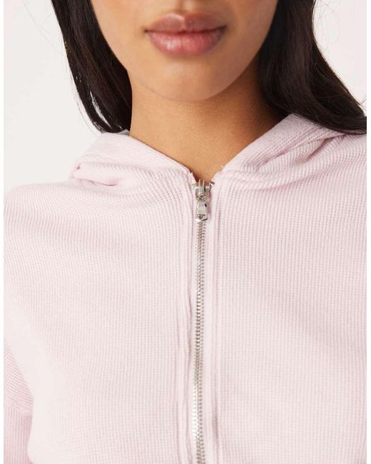 Hollister Pink Gilly Hicks Full Zip Waffle Hoodie Co-Ord