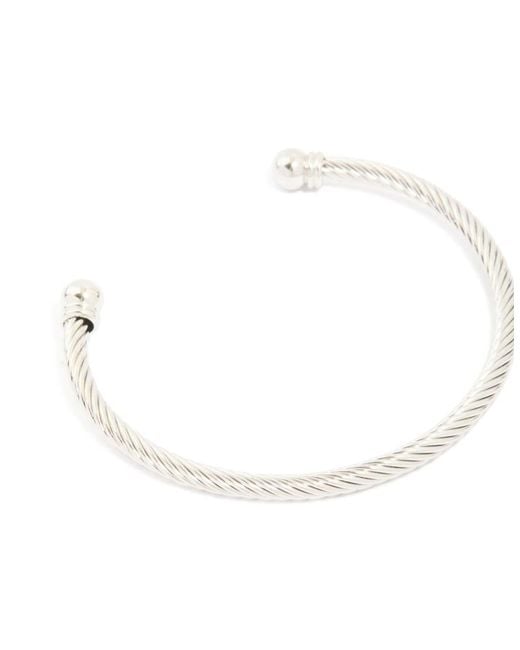 Lovisa Natural Waterproof Stainless Steel Small Wire Twist Wrist Cuff for men