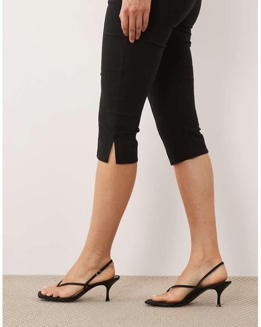 ASOS Natural Bengaline Side Slit Capri Pants