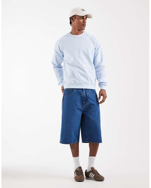 Adidas Originals Blue Essential Crew Neck Sweatshirt for men