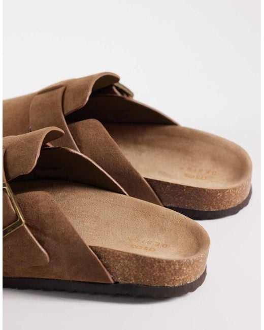 ASOS Brown Mule Sandals With Cork Sole for men