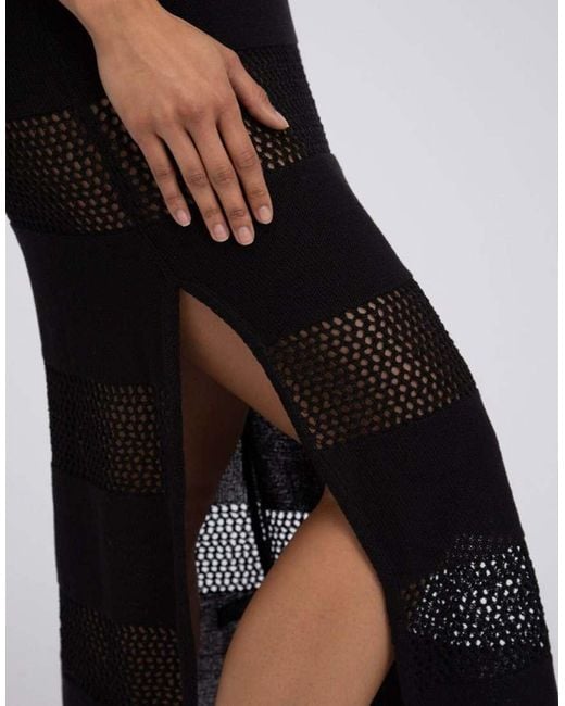 Boux Avenue Black Knitted V Neckline Semi Sheer Maxi Beach Dress