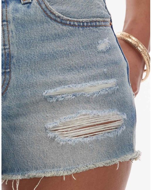 Levi's Blue 501 Original Shorts With Rips