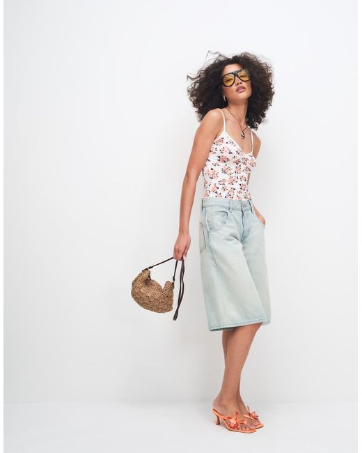 Monki White V-neck Strap Top
