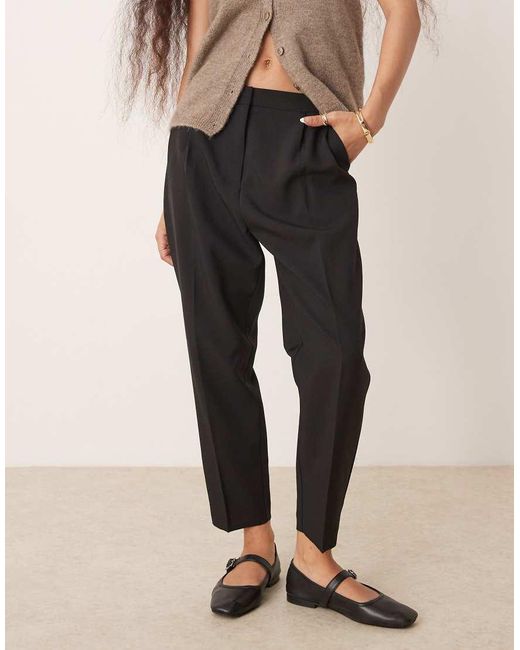 Pantalones De Sastre Negros De Corte Tapered De Asos Design Petite ASOS de color Black